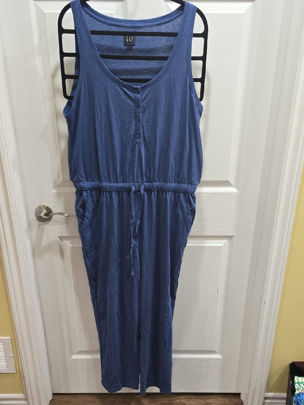 GAP Indigo Blue Sleeveless Maxi Jumpsuit